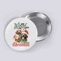 We Woof You A Merry Christmas Vintage Christmas Dogs Button