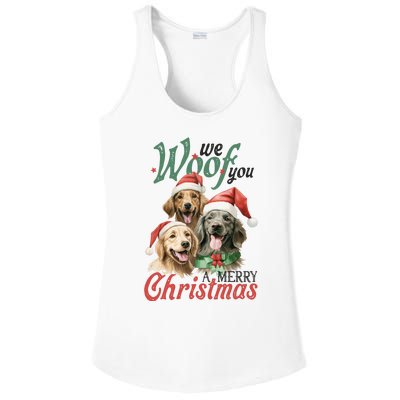 We Woof You A Merry Christmas Vintage Christmas Dogs Ladies PosiCharge Competitor Racerback Tank