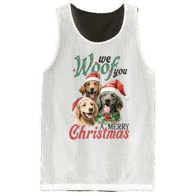 We Woof You A Merry Christmas Vintage Christmas Dogs Mesh Reversible Basketball Jersey Tank