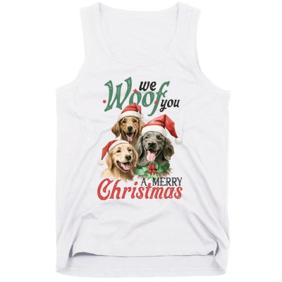 We Woof You A Merry Christmas Vintage Christmas Dogs Tank Top