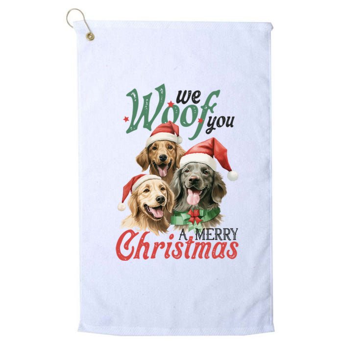 We Woof You A Merry Christmas Vintage Christmas Dogs Platinum Collection Golf Towel