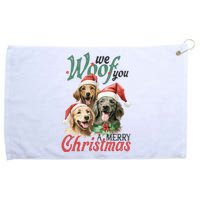 We Woof You A Merry Christmas Vintage Christmas Dogs Grommeted Golf Towel