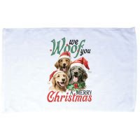 We Woof You A Merry Christmas Vintage Christmas Dogs Microfiber Hand Towel