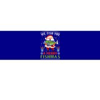 We Wish You A Merry Fishmas Funny Christmas Santa Fishing Cool Gift Bumper Sticker