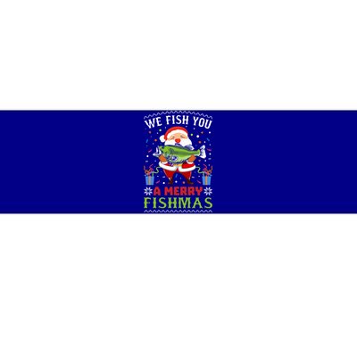 We Wish You A Merry Fishmas Funny Christmas Santa Fishing Cool Gift Bumper Sticker