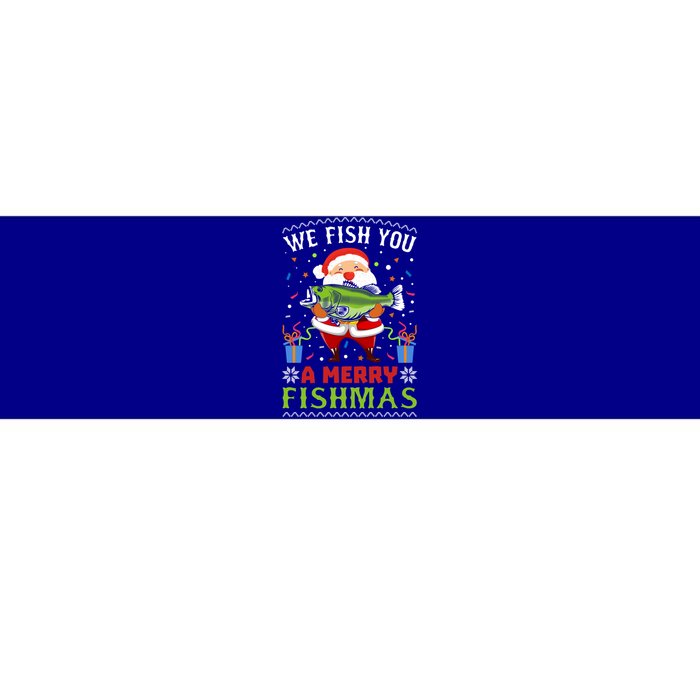 We Wish You A Merry Fishmas Funny Christmas Santa Fishing Cool Gift Bumper Sticker