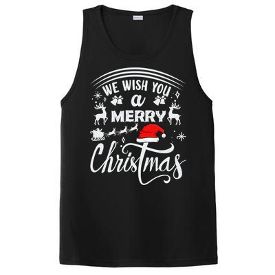 We Wish You A Merry Christmas Pajama Buffalo Santa Hat Cool Gift PosiCharge Competitor Tank