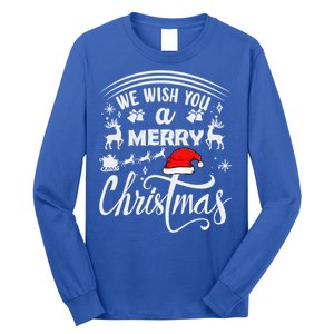 We Wish You A Merry Christmas Pajama Buffalo Santa Hat Cool Gift Long Sleeve Shirt