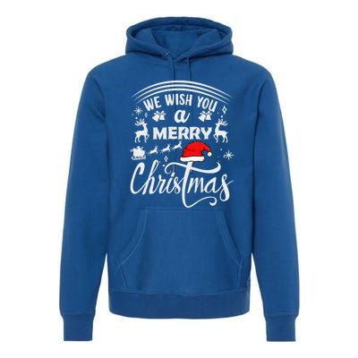 We Wish You A Merry Christmas Pajama Buffalo Santa Hat Cool Gift Premium Hoodie