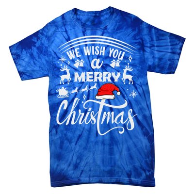 We Wish You A Merry Christmas Pajama Buffalo Santa Hat Cool Gift Tie-Dye T-Shirt