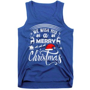 We Wish You A Merry Christmas Pajama Buffalo Santa Hat Cool Gift Tank Top