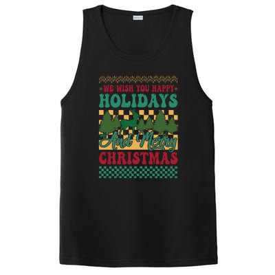 We Wish You Happy Holidays And Merry Christmas Ugly Sweater Funny Xmas Gift PosiCharge Competitor Tank