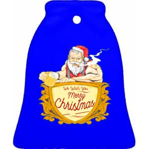 We Wish You Merry Christmas Costumes Santa Claus Art Great Gift Ceramic Bell Ornament