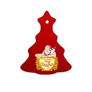 We Wish You Merry Christmas Costumes Santa Claus Art Great Gift Ceramic Tree Ornament