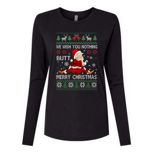 We Wish You Nothing But Merry Christmas Funny Santa Xmas Gift Womens Cotton Relaxed Long Sleeve T-Shirt