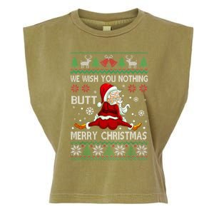 We Wish You Nothing But Merry Christmas Funny Santa Xmas Gift Garment-Dyed Women's Muscle Tee