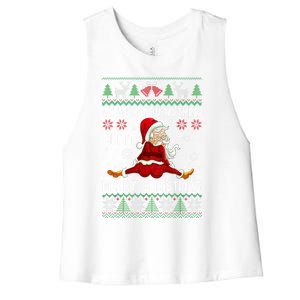 We Wish You Nothing But Merry Christmas Funny Santa Xmas Gift Women's Racerback Cropped Tank