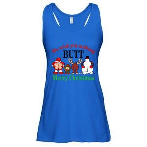 We Wish You Nothing Butt Merry Christmas Santa Elf Reindeer Gift Ladies Essential Flowy Tank