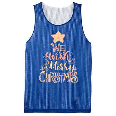 We Wish You A Merry Christmas Tree Holiday Funny Gift Mesh Reversible Basketball Jersey Tank