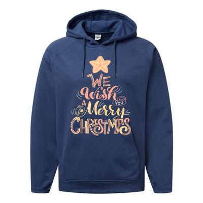 We Wish You A Merry Christmas Tree Holiday Funny Gift Performance Fleece Hoodie