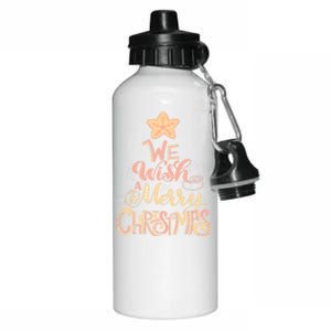 We Wish You A Merry Christmas Tree Holiday Funny Gift Aluminum Water Bottle