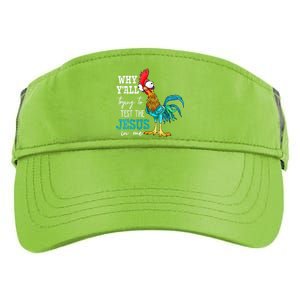 Women Why Y'all Trying To Test The Jesus In Me Funny Chicken Adult Drive Performance Visor