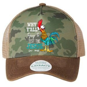 Women Why Y'all Trying To Test The Jesus In Me Funny Chicken Legacy Tie Dye Trucker Hat