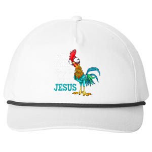 Women Why Y'all Trying To Test The Jesus In Me Funny Chicken Snapback Five-Panel Rope Hat