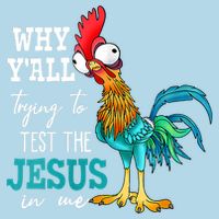 Women Why Y'all Trying To Test The Jesus In Me Funny Chicken Women's V-Neck T-Shirt