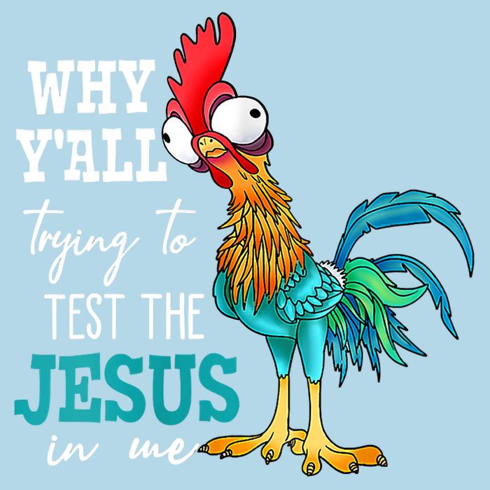 Women Why Y'all Trying To Test The Jesus In Me Funny Chicken Women's V-Neck T-Shirt