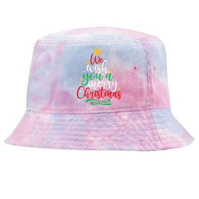 We Wish You A Merry Christmas Xmas Pajama Holiday Boy Girl Cute Gift Tie-Dyed Bucket Hat