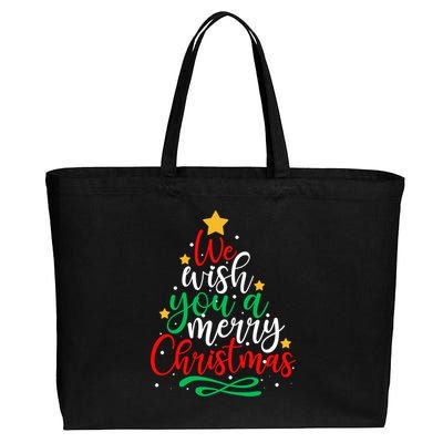 We Wish You A Merry Christmas Xmas Pajama Holiday Boy Girl Cute Gift Cotton Canvas Jumbo Tote