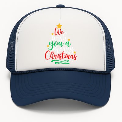 We Wish You A Merry Christmas Xmas Pajama Holiday Boy Girl Cute Gift Trucker Hat