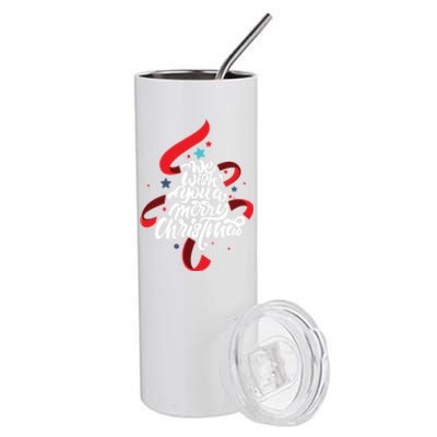 We Wish You A Merry Christmas Xmas Tree Holiday Funny Gift Stainless Steel Tumbler