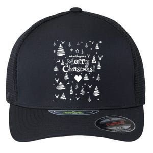 We Wish You A Merry Xmas Eve Pattern Gift Idea Gift Flexfit Unipanel Trucker Cap