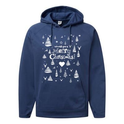 We Wish You A Merry Xmas Eve Pattern Gift Idea Gift Performance Fleece Hoodie