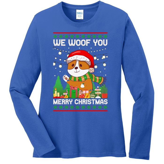 We Woof You A Merry Christmas Gift Ladies Long Sleeve Shirt