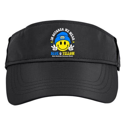 We Wear Yellow Blue Smile Face For Down Syndrome Awareness Adult Drive Performance Visor