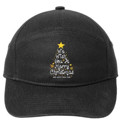 We Wish You A Merry Christmas And Happy New Year Star Tree 7-Panel Snapback Hat