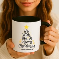 We Wish You A Merry Christmas And Happy New Year Star Tree Mug
