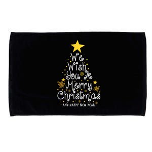 We Wish You A Merry Christmas And Happy New Year Star Tree Microfiber Hand Towel