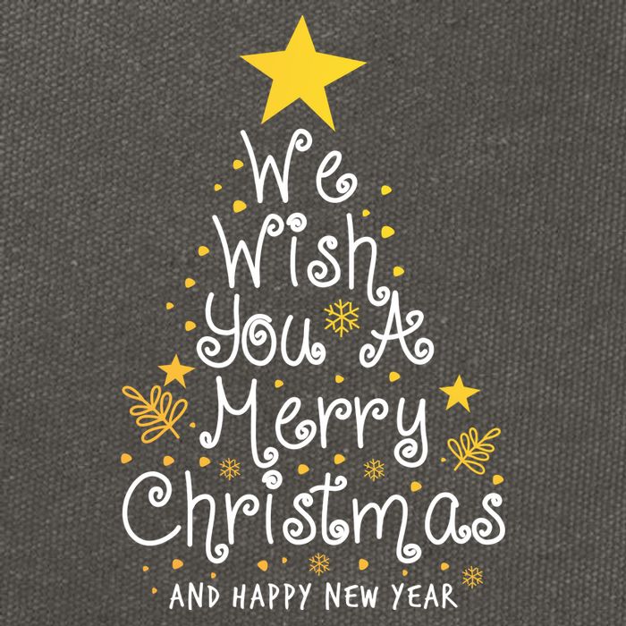 We Wish You A Merry Christmas And Happy New Year Star Tree Cotton Canvas Backpack