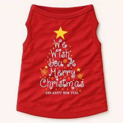We Wish You A Merry Christmas And Happy New Year Star Tree Doggie Tank