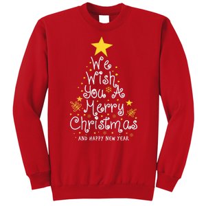 We Wish You A Merry Christmas And Happy New Year Star Tree Sweatshirt