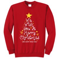 We Wish You A Merry Christmas And Happy New Year Star Tree Sweatshirt