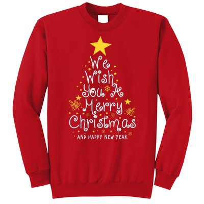 We Wish You A Merry Christmas And Happy New Year Star Tree Sweatshirt