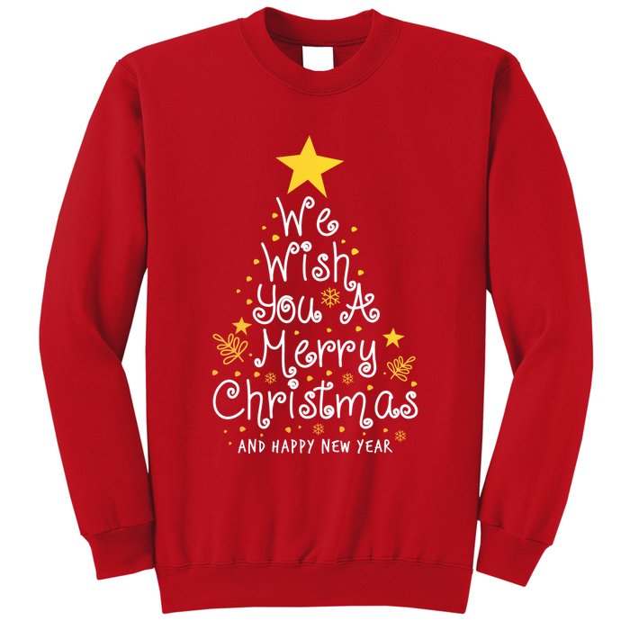 We Wish You A Merry Christmas And Happy New Year Star Tree Sweatshirt