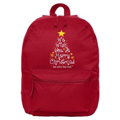 We Wish You A Merry Christmas And Happy New Year Star Tree 16 in Basic Backpack