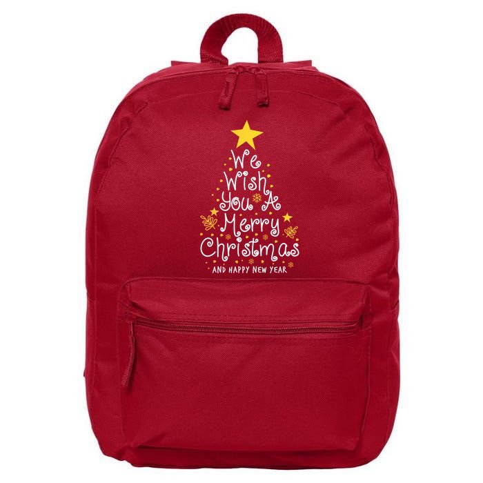 We Wish You A Merry Christmas And Happy New Year Star Tree 16 in Basic Backpack