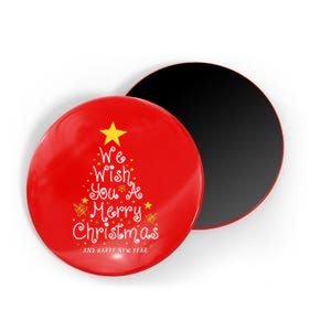 We Wish You A Merry Christmas And Happy New Year Star Tree Magnet